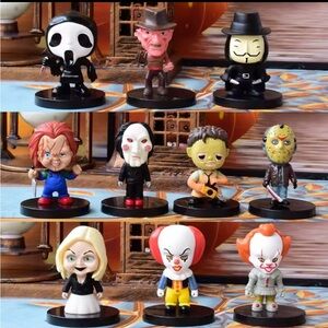 Horror Movie Character Figurine Set - Multicolor